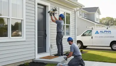 Vinyl siding and door repair in Kansas City, MO by Next Level Exteriors exterior specialists