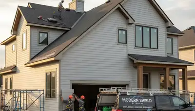 Vinyl siding installation on home exterior in Kansas City, MO by Next Level Exteriors experts