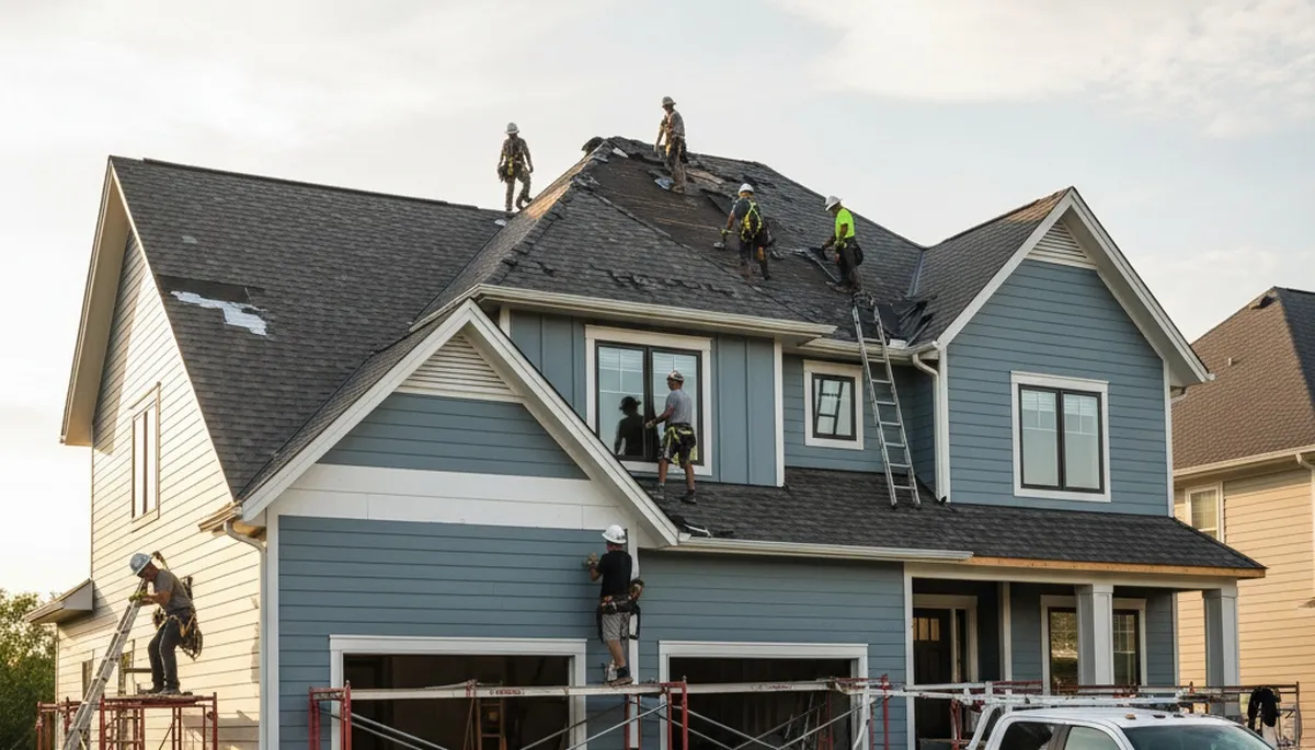 Vinyl siding installation on Kansas City MO home by Next Level Exteriors professional crew