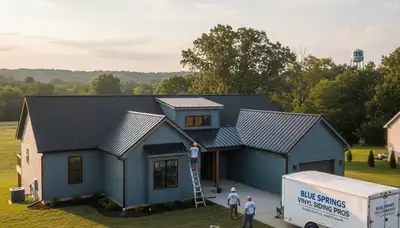 Professional vinyl siding installation on home exterior in Kansas City MO