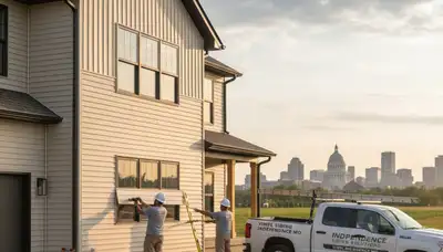 Professional vinyl siding installation on home exterior in Kansas City, MO