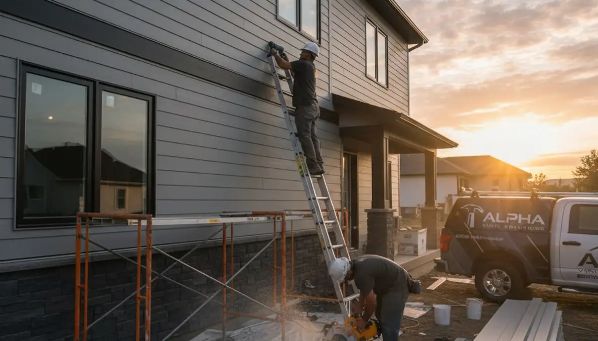 Vinyl siding installation on Kansas City MO home by Next Level Exteriors professionals