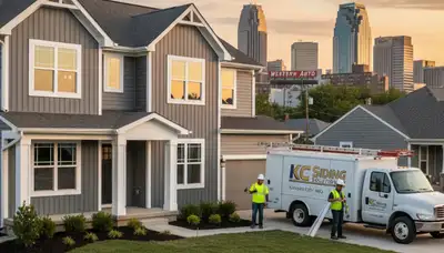 Vinyl siding installation on home exterior in Kansas City MO by local siding contractors