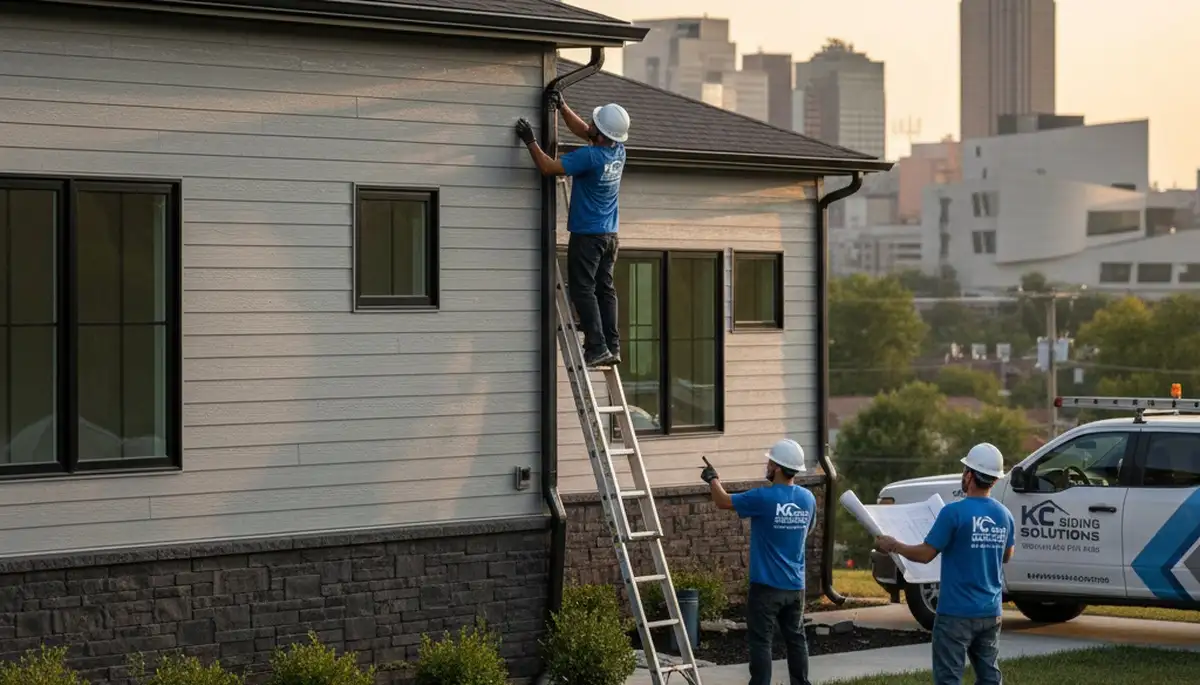 Professional vinyl siding installation on home exterior in Kansas City, MO
