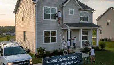 Professional vinyl siding installation on home exterior in Kansas City, MO