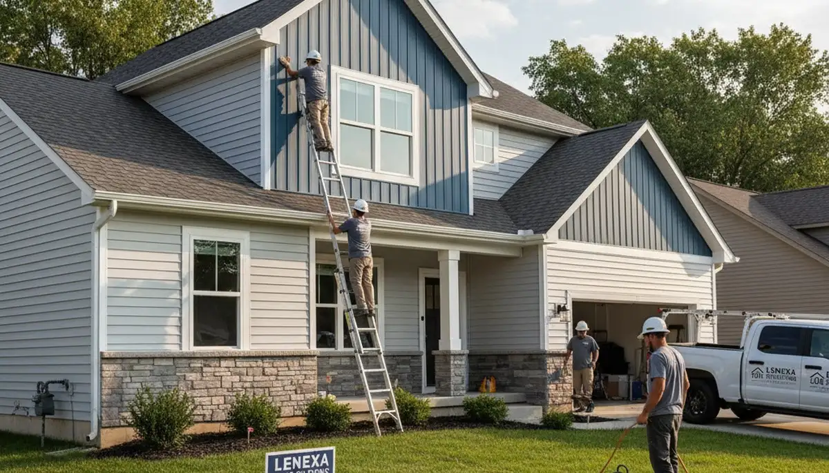 Professional vinyl siding installation on home exterior in Kansas City, MO