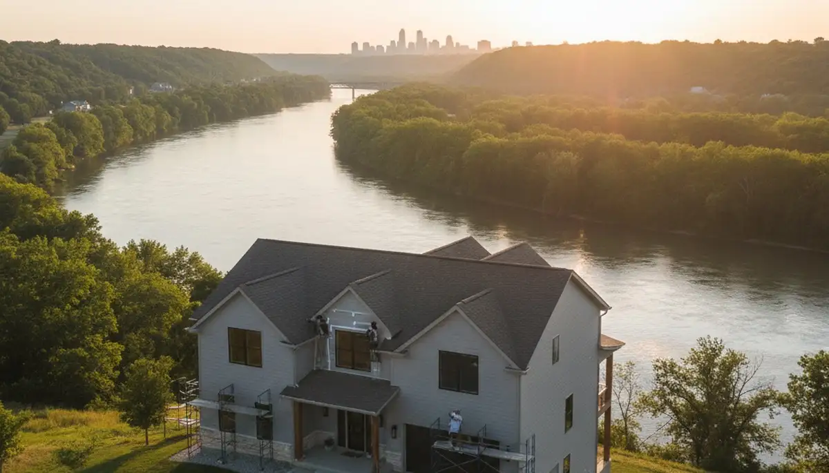 Professional vinyl siding installation on home exterior in Kansas City, MO