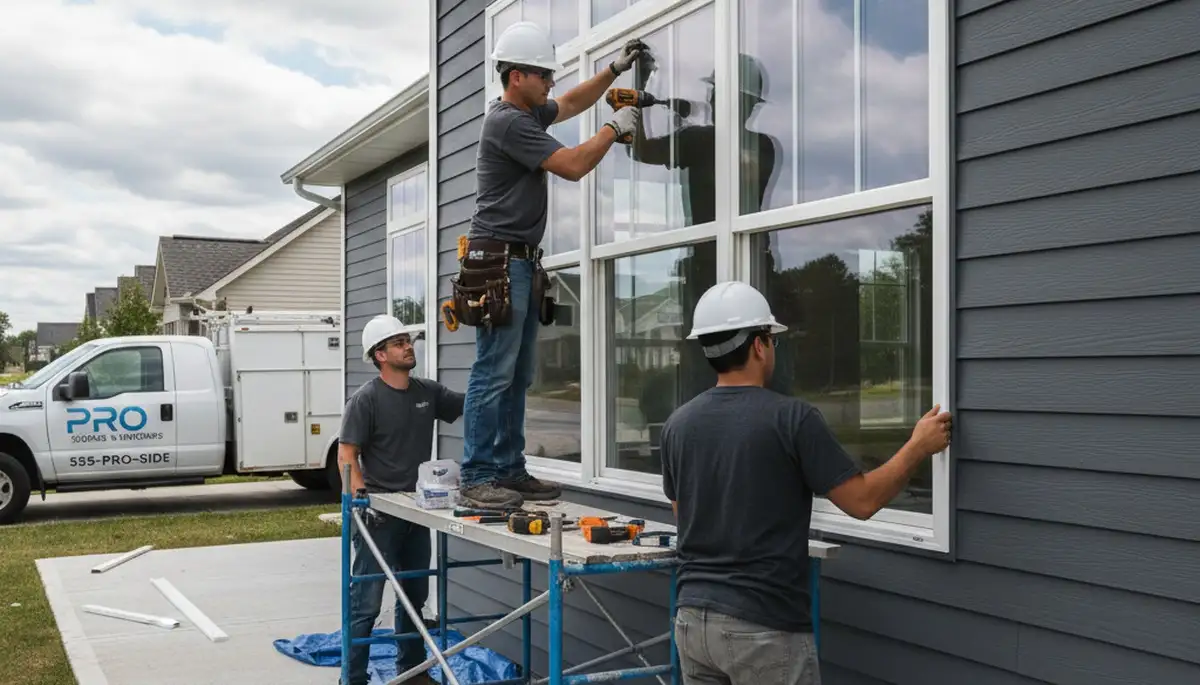 Professional window installation with vinyl siding in Kansas City, MO by Next Level Exteriors